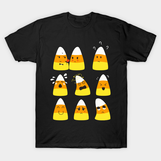 Candy Corn Emoticons T-Shirt-TOZ